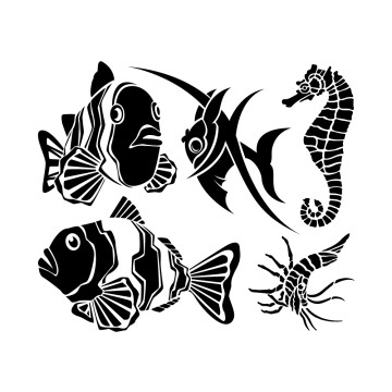 Sticker Chat et le poisson pas cher - Stickers salle de bain