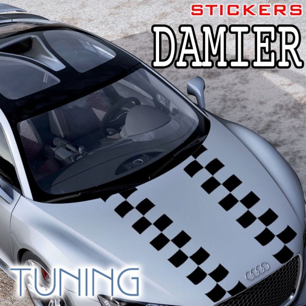 sticker autocollant damier sport tuning deco voiture decal racing
