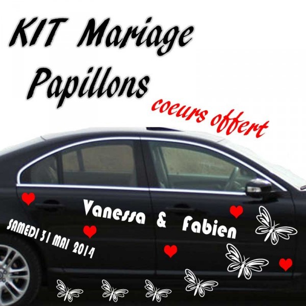 KIT STICKERS DECO VOITURE PAPILLONS