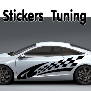 Stickers Autocollant Damier voiture tuning pas cher •.¸¸ FRANCE STICKERS¸¸.•