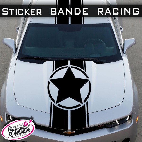 Autocollant Voiture Bandes blanches - TenStickers