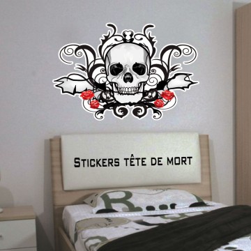 Stickers muraux en PVC non toxique SA888 Motif tête de mort et